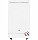 GE 13,000 BTU Heat/Cool Portable Air Conditioner for Medium Rooms up to 550 sq ft. (9,800 BTU SACC), 4-in-1 with Dehumidify, Fan, Heat Pump and Auto Evaporation, Included Window Installation Kit