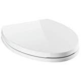 Delta -Faucet Morgan Elongated Slow-Close White Toilet Seat with Non-Slip Seat Bumpers, White 811903-WH