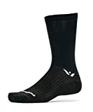 Swiftwick- PERFORMANCE SEVEN Cycling Socks, Lightweight Crew (Black, Large)