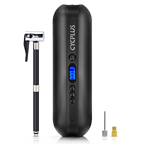 CYCPLUS Bike Tire Pump, Portable Electric Tire Inflator with...