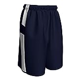 CHAMPRO Unisex-Youth Crossover Reversible Basketball Shorts, Navy, White, Medium