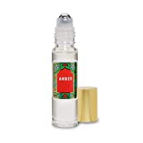 Amber Perfume Oil Roll-On - Alcohol Free Perfumes for Women and Men by Nemat Fragrances, 10 ml / 0.33 fl Oz