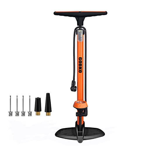 GOBKO Bike Floor Pump with Gauge,Floor Bicycle Pump with...