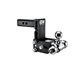 B&W Trailer Hitches Tow & Stow Adjustable Trailer Hitch Ball Mount - Fits 2' Receiver, Tri-Ball (1-7/8' x 2' x 2-5/16'), 5' Drop, 10,000 GTW - TS10048B