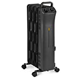 Amazon Basics Portable Radiator Heater with 7 Wavy Fins, Manual Control, Black, 1500W