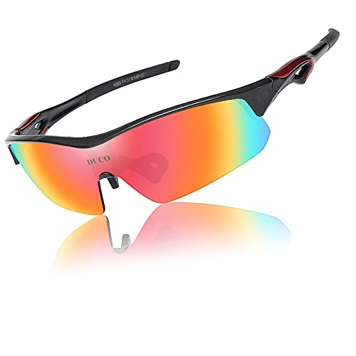 Duco Polarized Sports Cycling Sunglasses for Men with 5...