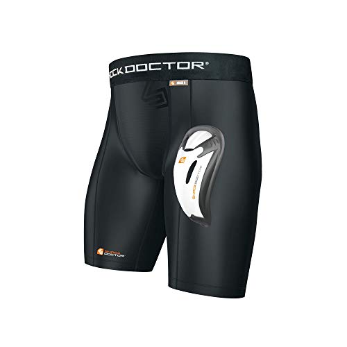 Shock Doctor Compression Shorts with Protective Bio-Flex...