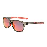 JOJEN Polarized Sports Sunglasses for Women Men Running Driving Cycling Fishing Sun Glasses 100% UV Protection Goggles JE001(Grey Frame Red Revo Lens)