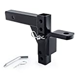 ORION MOTOR TECH Trailer Hitch Ball Mount with 2.5 Ton Towing Capacity, Class 3 Tow Hitch with 1' Hole and Pins for 2' Receiver Pickups Vans SUVs, Adjustable Drop Hitch for Trailers Campers Boats More