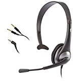 Cyber Acoustics Mono Headset, headphone with microphone, great for K12 School Classroom and Education (AC-104),Gray
