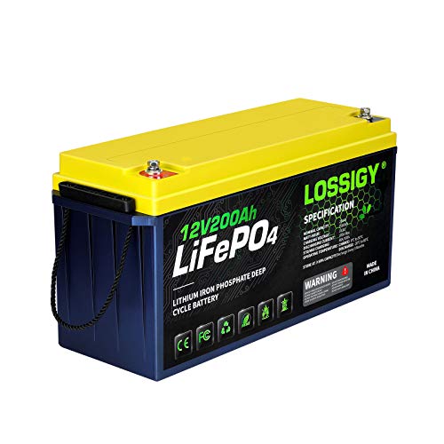 LOSSIGY LiFePO4 Battery 12V 200Ah Deep Cycle Lithium Iron...