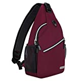MOSISO Rope Sling Backpack (Up to 13 inch), Multipurpose Crossbody Chest Shoulder Outdoor Travel Hiking Daypack, Wine Red
