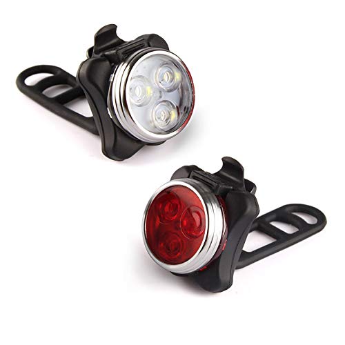 Ascher USB Rechargeable Bike Light Set,Super Bright Front...