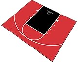 MODUTILE Outdoor Basketball Half Court Kit 30ft x 25ft -Lines and Edges Included-Made in The USA (Black/Red)