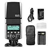 Meike MK420N TTL Li-ion Battery Camera Flash Speedlite with LCD Display Compatible with Nikon D850 D810 D3400 D3300 D3500 Z6 Z7 and Other DSLR Cameras + Lithium Battery +Diffuser+Battery Charger