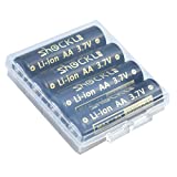 funkawa Shockli CR-AA, AA Li-ion 3.65V Rechargeable Batteries Button top for Flashlight Lumintop Tool AA 2.0, ThruNite Archer, NICRON N7- (4- Pack)