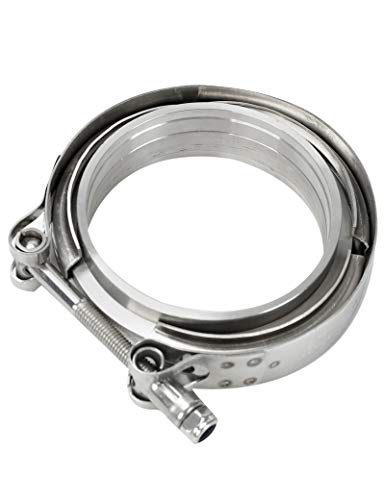BLACKHORSE-RACING 4' Inch V Band Clamp with Stainless Steel...