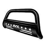 KYX Bull Bar for 2007-2018 Chevy Silverado 1500/ GMC Sierra 1500/ Yukon, for 2007-2014 Chevrolet Suburban 1500, 3' Brush Push Grille Guard Front Bumper Off-Road with Removable Skid Plate, Black