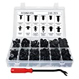 240 Pcs Car Push Retainer Kit and Free Fastener Remover,Assortment Universal Bumper Retainer Clips Push Type Retainers Set in Case Fits For GM Ford Toyota Honda Chrysler