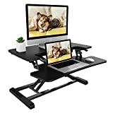 FLEXISPOT Standing Desk Converter 28 Inches Stand up Desk Riser, Height Adjustable Home Office Desk with Deep Keyboard Tray for Laptop (M7B)