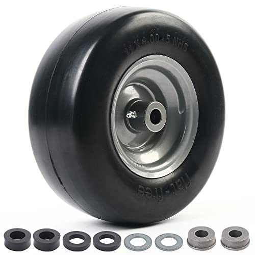 LotFancy 11x4.00-5” Lawn Mower Tire on Wheel, Flat Free,...