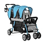 Gaggle Compass 3 Seat Stroller with Sun Canopy, Tandem Triple Stroller, 5 Point Harness, Safety Restraint System, Foot Brake, Shock Absorbing All Terrain Tubeless Wheels (Teal)