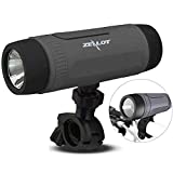 Wireless Bike Speaker with Flashlight Outdoor Bicycle Speaker Emergency Torchlight 4000mAh Power Bank Support Handsfree Call TF Card FM Radio for Cycling Riding Climbing Camping for Smartphone PC Grey
