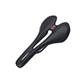 TOSEEK Comfortable Bike Seat Lightweight Carbon Fiber Bicycle Saddle Cushion with Leather Cover for Road Bike and Mountain Bike