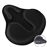 Gel Bike Seat Cushion Cover for Comfort Big Size and Breathable Fits Cruiser Bicycle and Stationary Exercise Bikes Indoor Outdoor Cycling