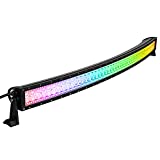 Nicoko Bluetooth 52inch 300w Curved Led Light Bar with Chasing RGB halo ring, Multicolor Changing w/wireless Spot Flood Combo Beam free wiring harness for Off road Truck cars UTV ATV RZR