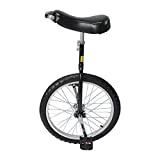 Nisorpa 20' Inch Unicycle One Wheel Bike with Anti-Skid Alloy Rim and Pedal Bike Height Adjustable Cycling for Kids Adults Beginner Outdoor Sports Self Balancing