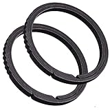 TISUR Titanium Keychain Rings, Split Side Pushing Key Rings Heavy Duty Black Key Ring For Key Chain Carabiner Dog Tag Ring (2PCS Black Large Titanium Key Rings)