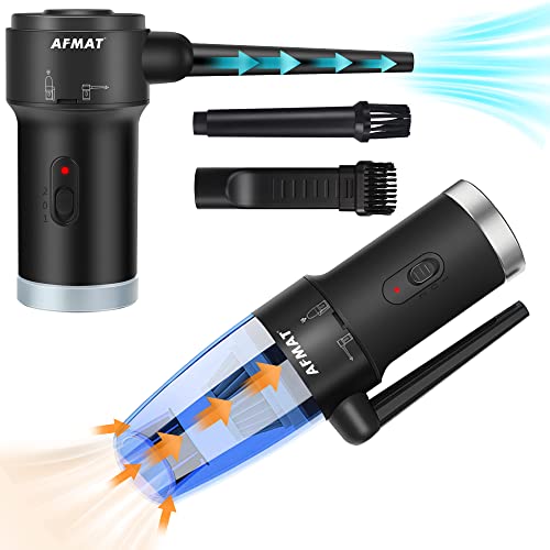 Compressed Air Duster & Small Vacuum Cleaner 2-in-1, PC Air...