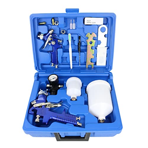 HVLP Air Gravity Spray Gun Set,2-Sprayer paint Gun,0.8mm...