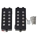 BQLZR Black Ceramic Magnet 5 String M Bass Humbucker Double Coil Pickup for Bass Pack of 2
