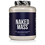 Naked Mass - Natural Weight Gainer Protein Powder - 8lb Bulk, GMO Free, Gluten Free & Soy Free. No Artificial Ingredients - 1,250 Calories - 11 Servings
