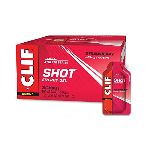 CLIF SHOT - Energy Gels - Strawberry - 25mg Caffeine-...