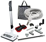 35''Comet Central Vacuum Attachment Kit with Hose, Power Head & Tools - Works with All Brands of Central Vacuum Units