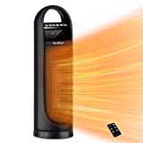 22” Tower Space Heater, 1500W/900W Ceramic Quiet Room Heater with Remote Control, Oscillation, Thermostat, Overheat & Tip-Over Protection, Digital Rotating Heater for Room Home Office