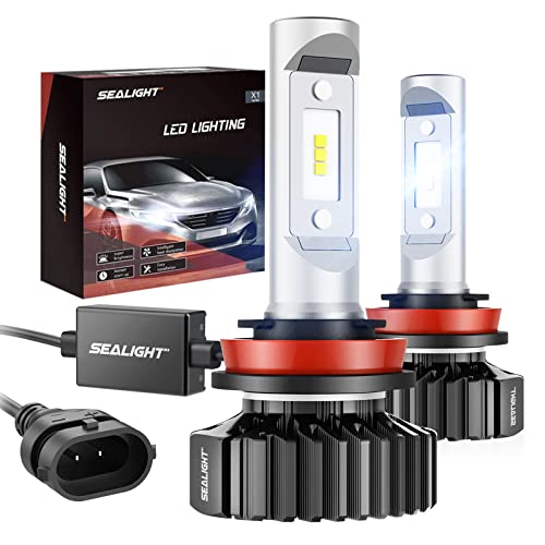 SEALIGHT H11/H8/H9 LED Bulbs X1 Series 12 CSP Chips 14000LM...