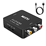 RCA to HDMI,AV to HDMI Converter,ABLEWE 1080P Mini RCA Composite CVBS Video Audio Converter Adapter AV to HDMI Adapter Supporting PAL/NTSC for TV/PC/ PS3/ STB/Xbox VHS/VCR/Blue-Ray DVD Players