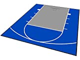 MODUTILE Outdoor Basketball Half Court Kit 20ft x 24ft -Lines and Edges Included-Made in The USA (Blue/Gray)