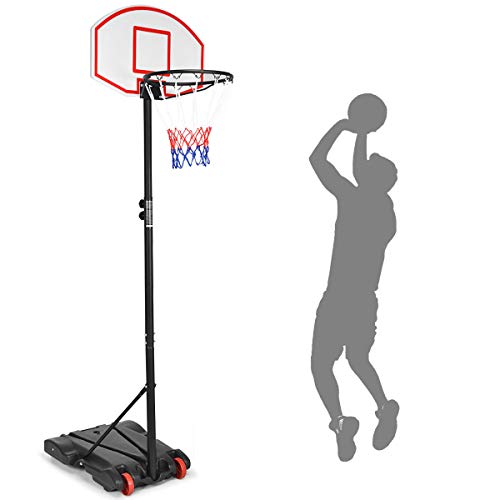 Giantex Portable Basketball Hoop with Wheels, 5.8-7 Ft...