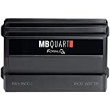 MB Quart FA1-1500.1 Mono Channel Car Audio Amplifier (Black) - Class SQ Amp, 1500-Watt, 1 Ohm Stable, Variable Electronic Crossover, LED System Protection, Heavy Duty Connections, Bass Remote Included