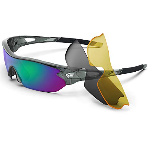 TOREGE Polarized Sports Sunglasses with 3 Interchangeable...