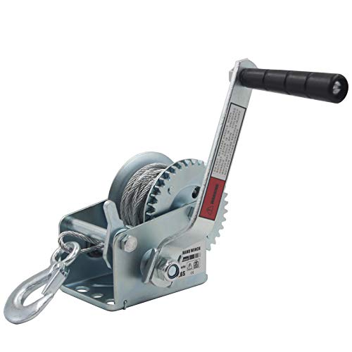 OPENROAD 600lbs Hand Winch, Manual Winch Operated Two-Way...