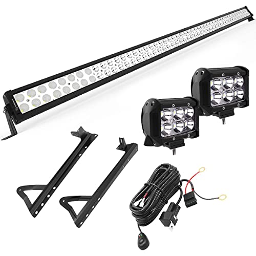 YITAMOTOR 52 Inch Led Light Bar 300W Combo 2pcs 4' 18W Spot...
