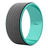REEHUT Yoga Wheel - 12.6' x 5' Strong Premium Back Roller and Stretcher with Thick Cushion for Dharma Yoga Pose, Backbend & Stretching - (Black)