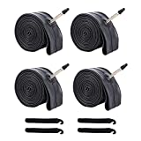 BWSHLF 29' Mountain Bike Inner Tubes (4 Pack), Durable Butyl Rubber MTB Bicycle Replacement with 4 Tire Levers Fit 26x1.75/2.3, 29x1.75/2.3 Schrader 35mm & Presta Valve 48mm