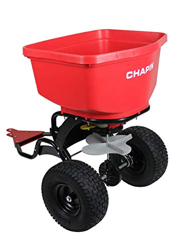 Chapin 8620B 150 lb Tow Behind Spreader with Auto-Stop, Red...